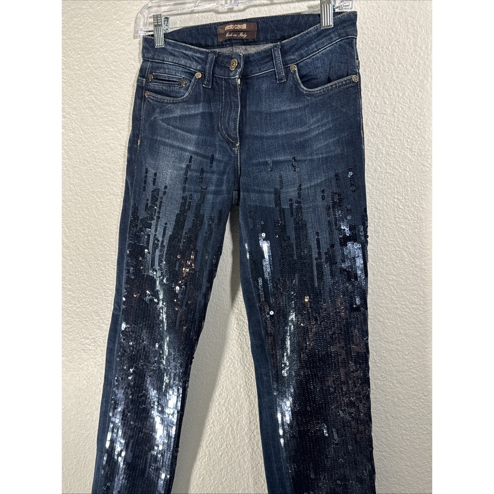 Roberto Cavalli ‎ Women's Jeans Size 38 Y2K  Vintage Sequins Low Rise